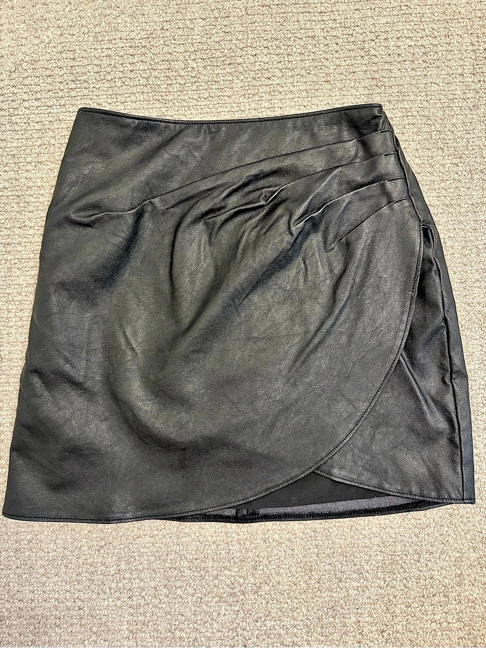 Abercrombie & Fitch Faux Leather Wrap Mini Skirt XS